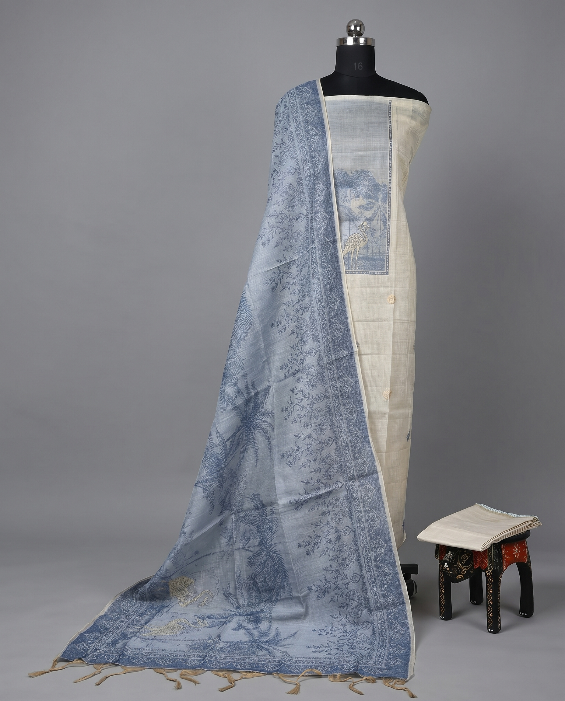 Premium Chanderi Zari - Blue