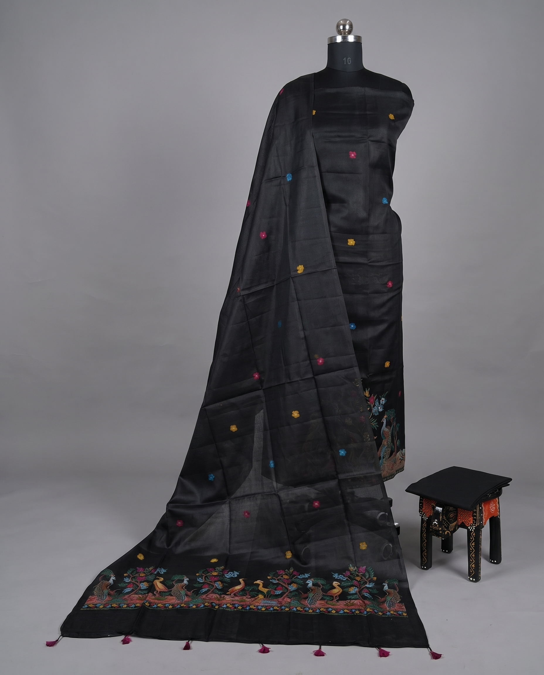 Premium Chanderi Zari - Black