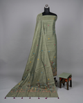 Premium Chanderi Zari - Olive Green