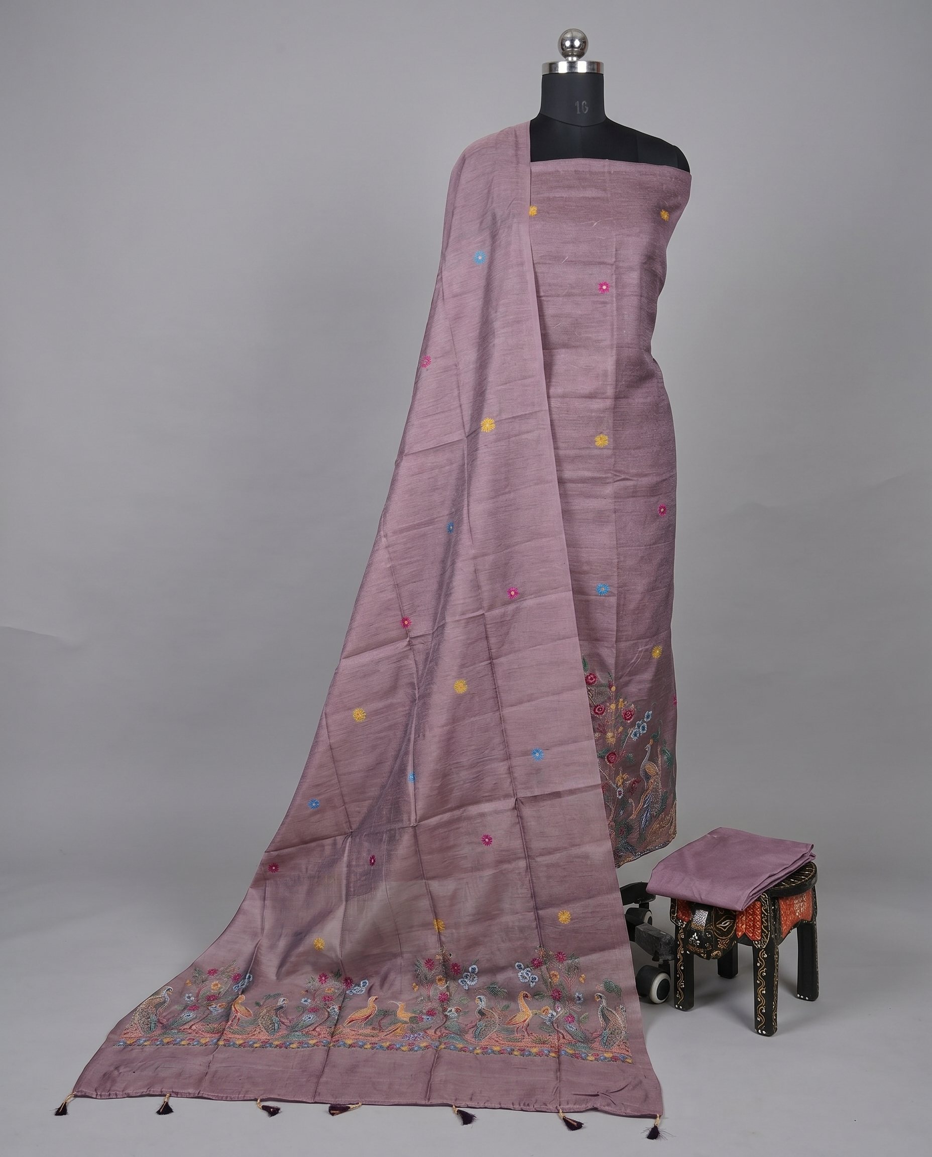 Premium Chanderi Zari - Rose Gold