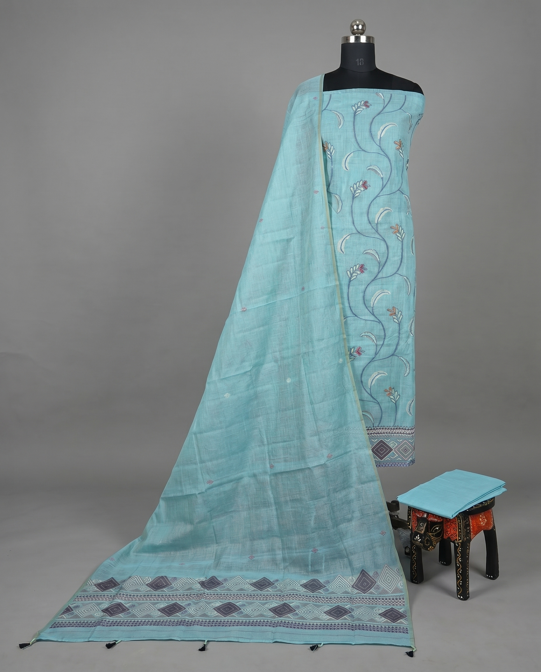 Premium Chanderi Thread - Sky Blue
