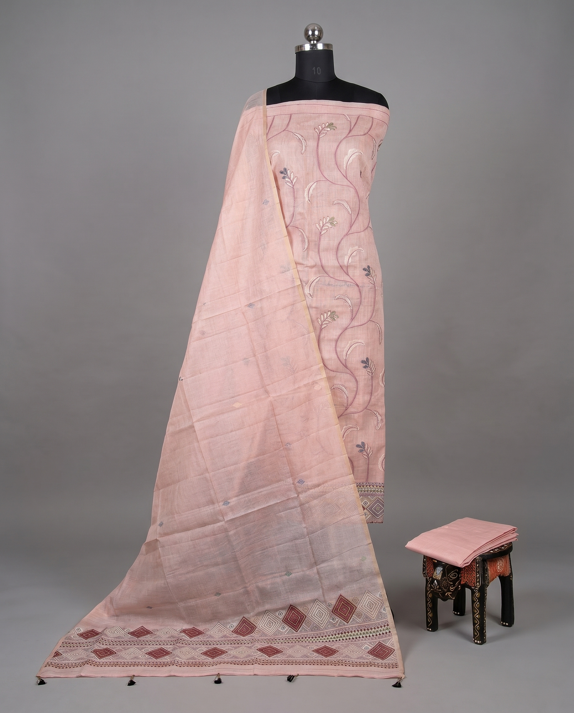 Premium Chanderi Thread - Light Peach