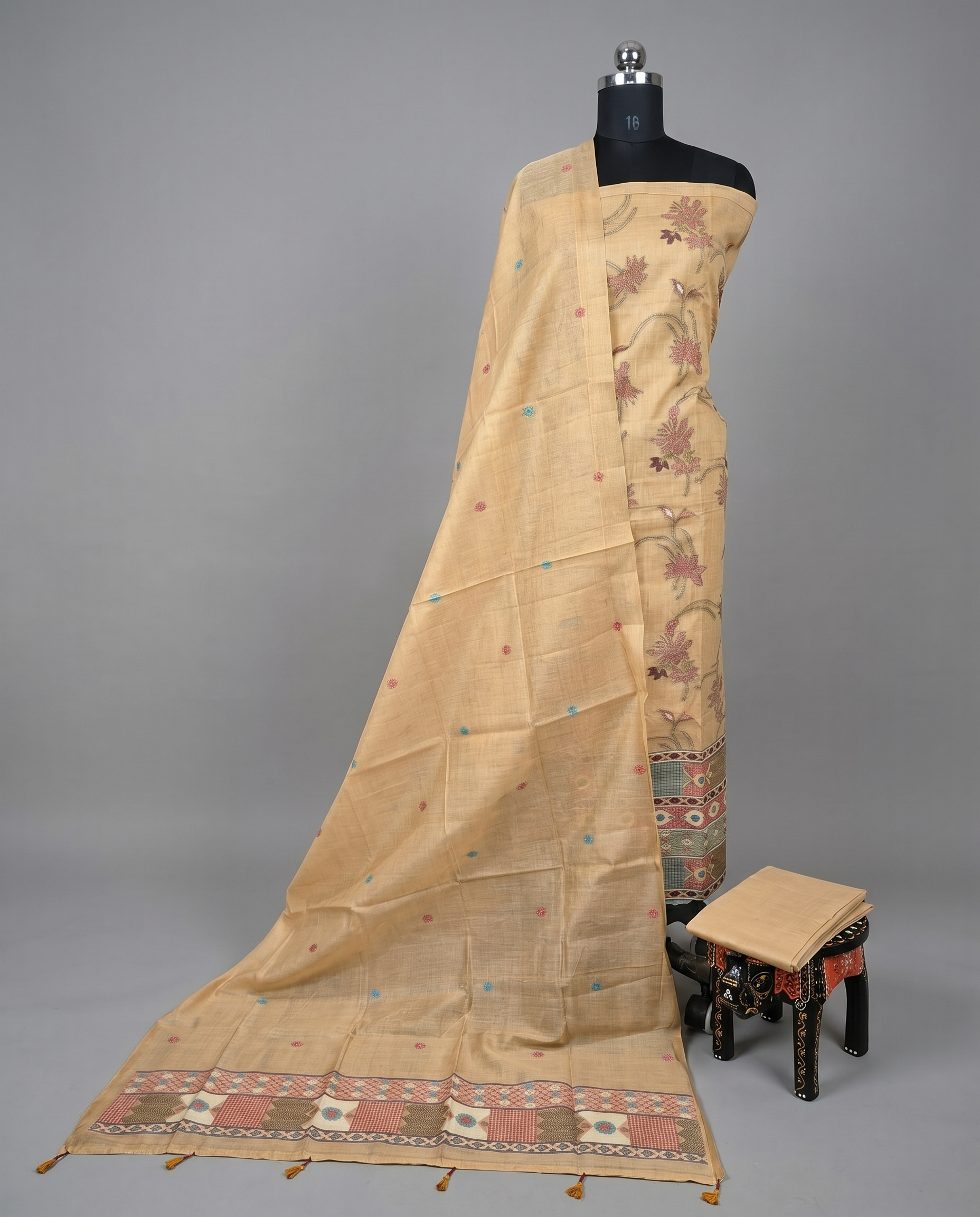 Premium Chanderi Thread - Beige