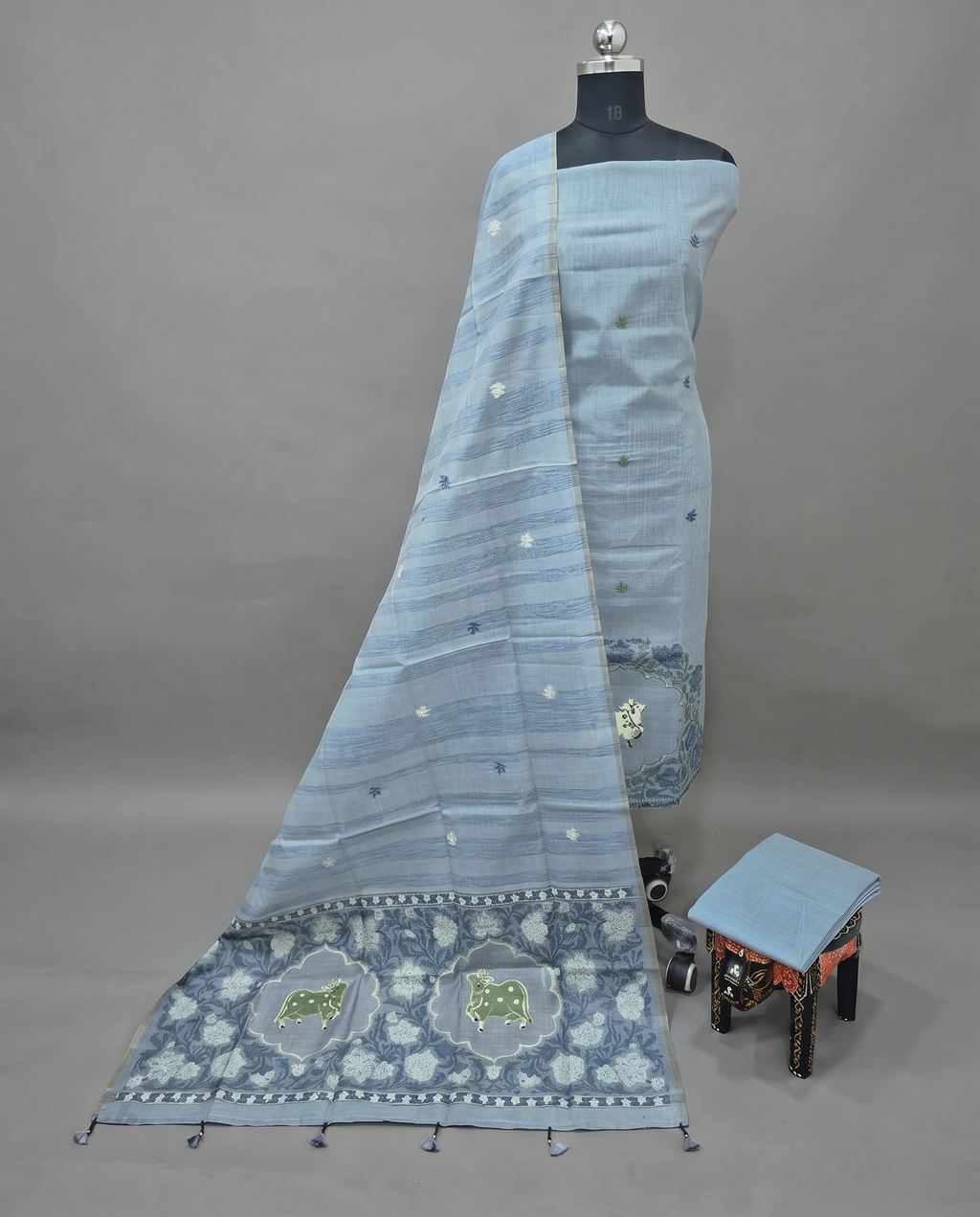 Premium Chanderi Thread - Slate Gray