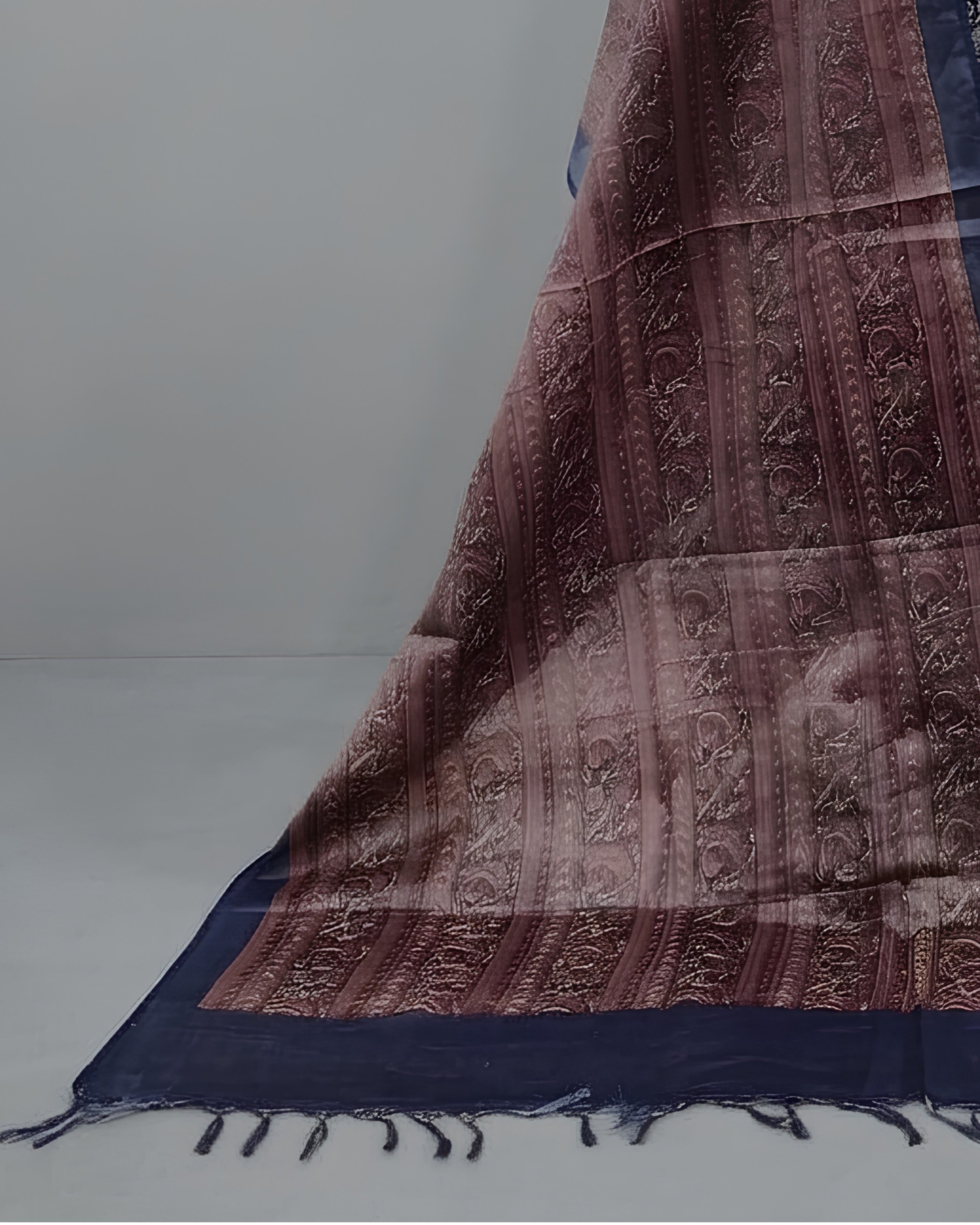 TISSUE SILK DIGITAL CHUDI SETS - LIGHT CREAM TONE WITH DUSTY ROSE