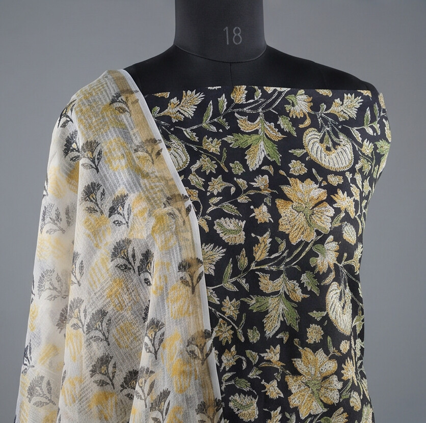 Deep Charcoal- Mul Mul Kota Dupatta