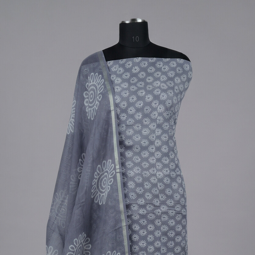 Dusty Blue - Mul Mul Kota Dupatta