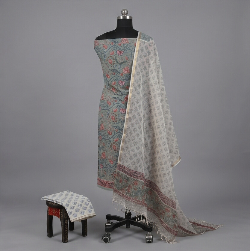 Sea Green - Mul Mul Kota Dupatta