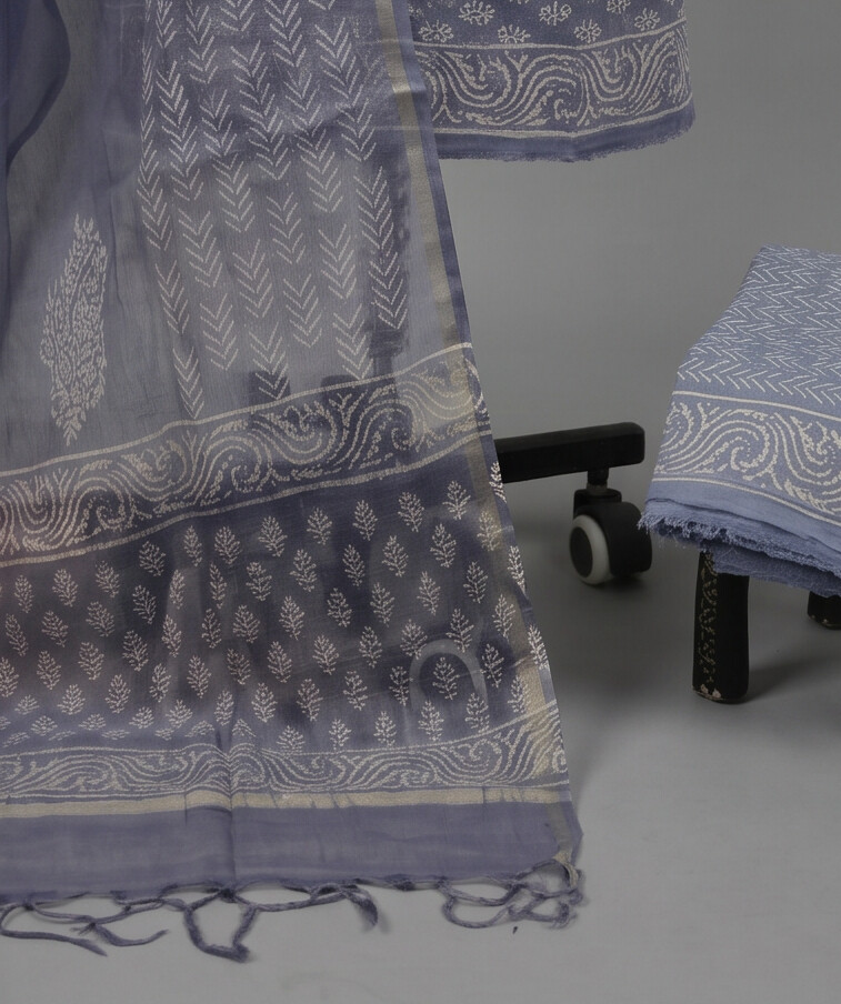 Slate Blue- Mul Mul Kota Dupatta