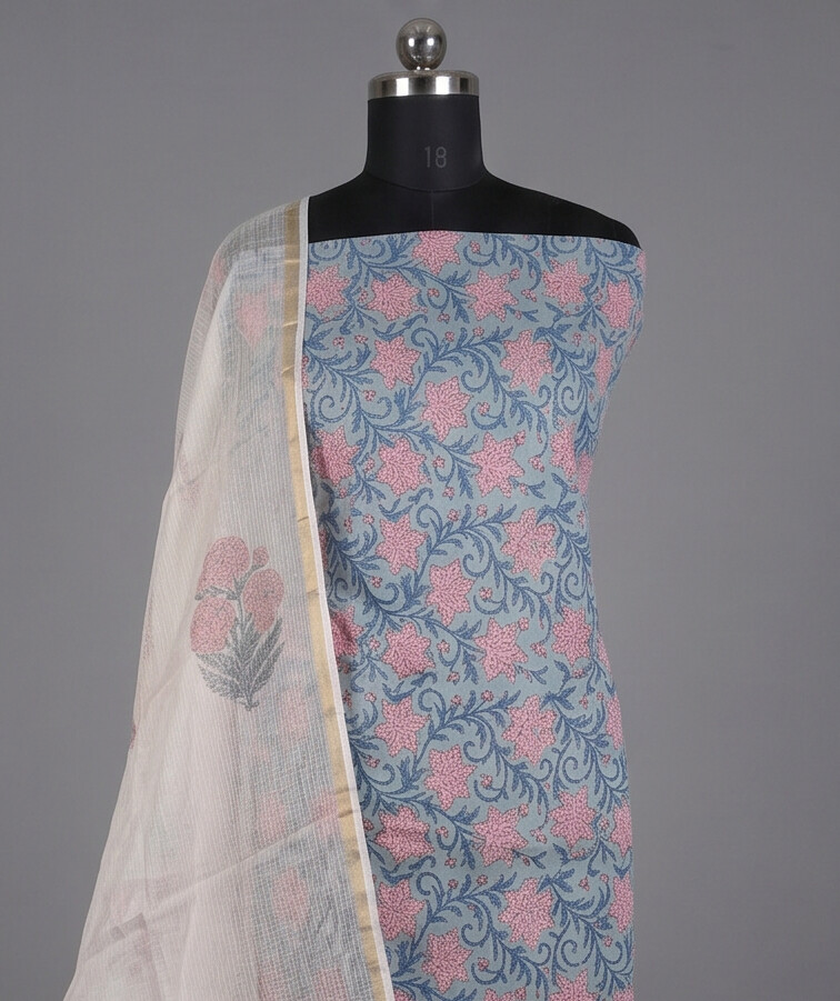 Teal Blue- Mul Mul Kota Dupatta