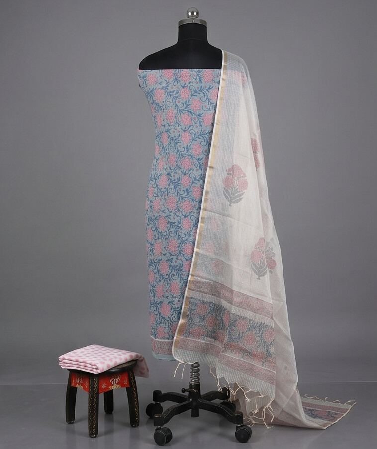 Teal Blue- Mul Mul Kota Dupatta