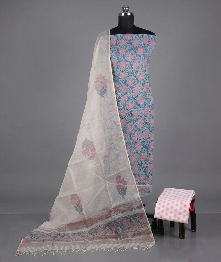 Teal Blue- Mul Mul Kota Dupatta