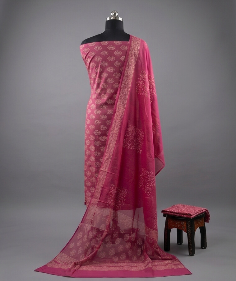 Rose Pink - Mul Mul Cotton Dupatta