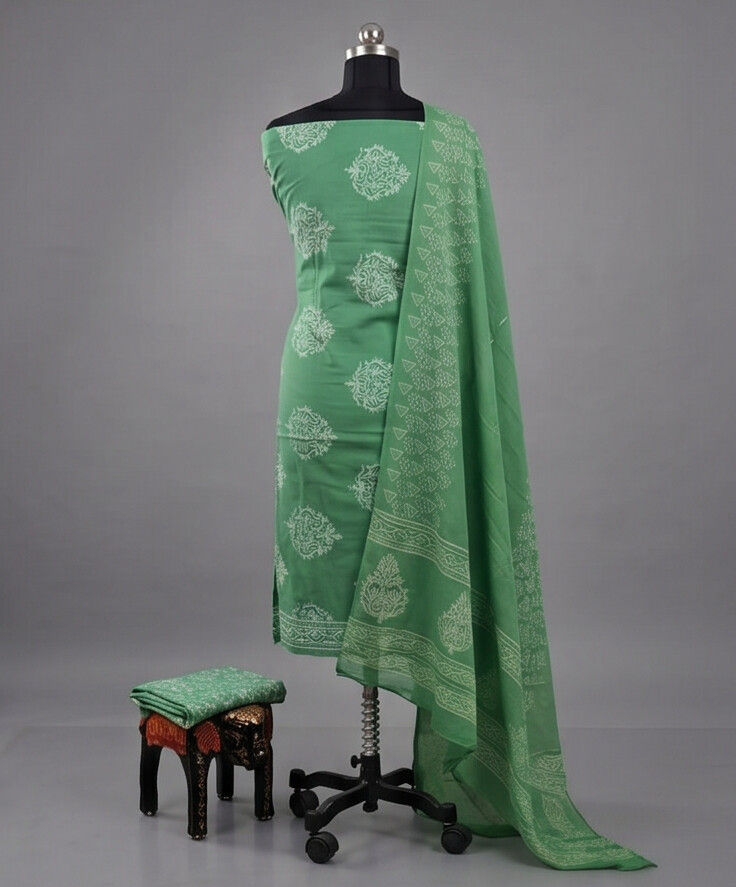 Emerald Green - Mul Mul Cotton Dupatta