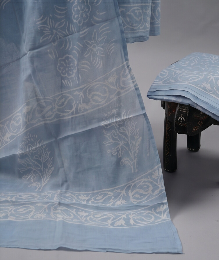 Pale Blue - Mul Mul Cotton Dupatta