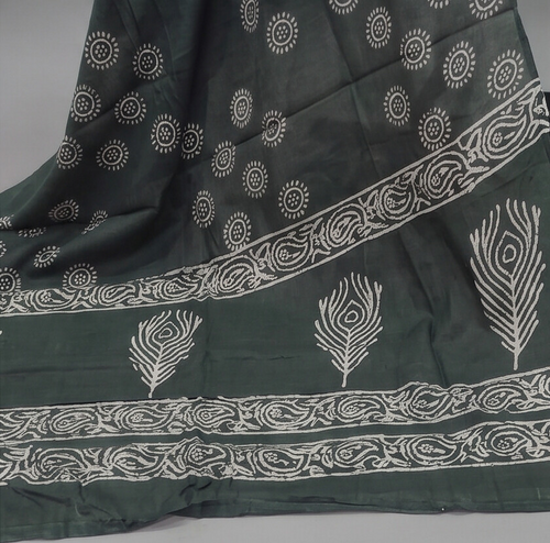 Charcoal Green - Mul Mul Cotton Dupatta