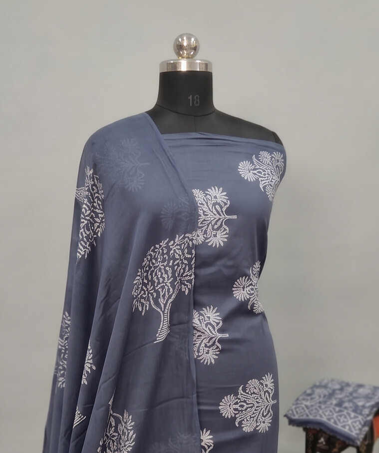 Steel Blue - Mul Mul Cotton Dupatta