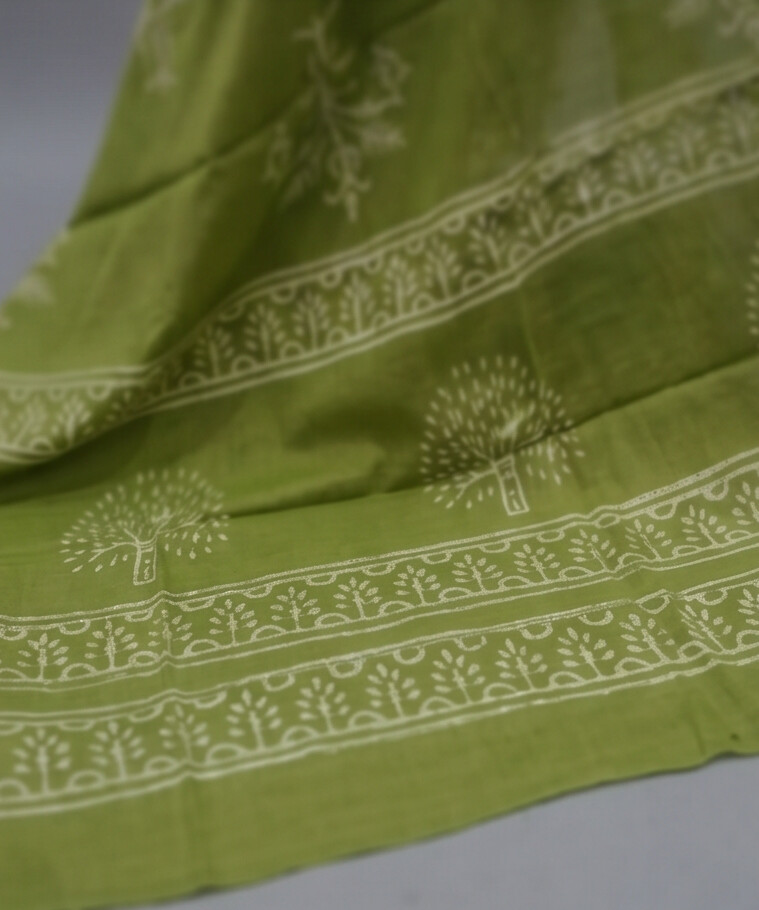 Olive Green - Mul Mul Cotton Dupatta