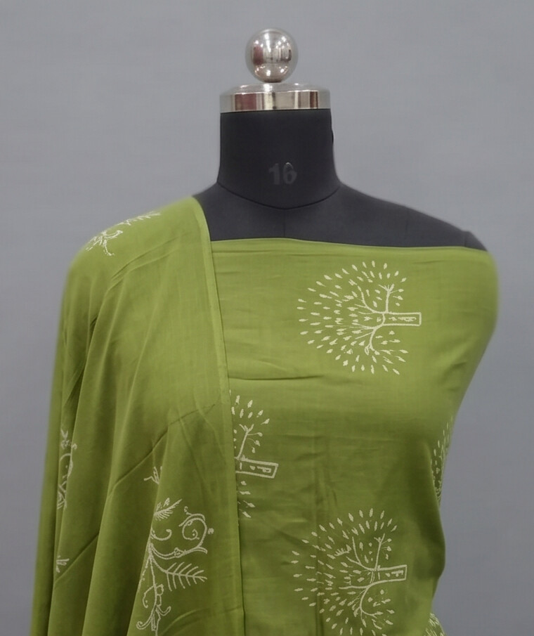 Olive Green - Mul Mul Cotton Dupatta