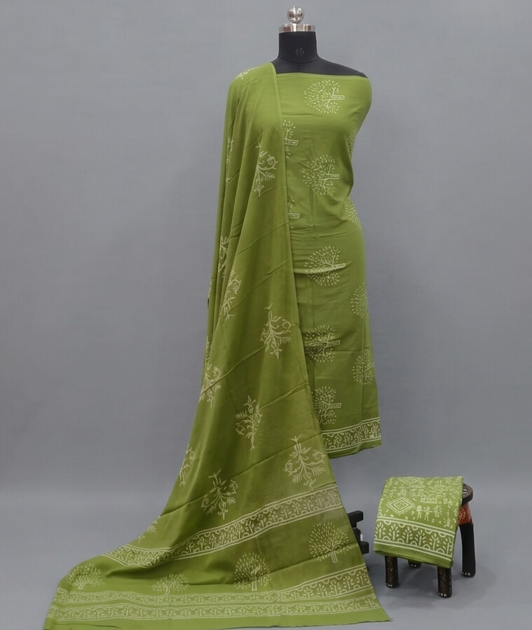 Olive Green - Mul Mul Cotton Dupatta