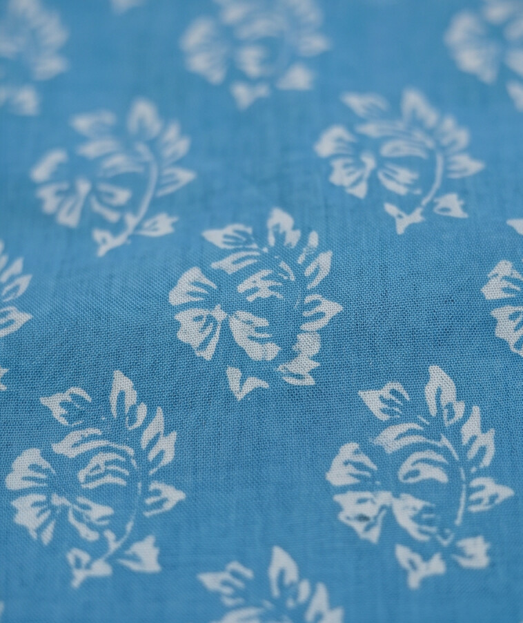 Bright Cerulean Blue - Mul Mul Cotton Dupatta