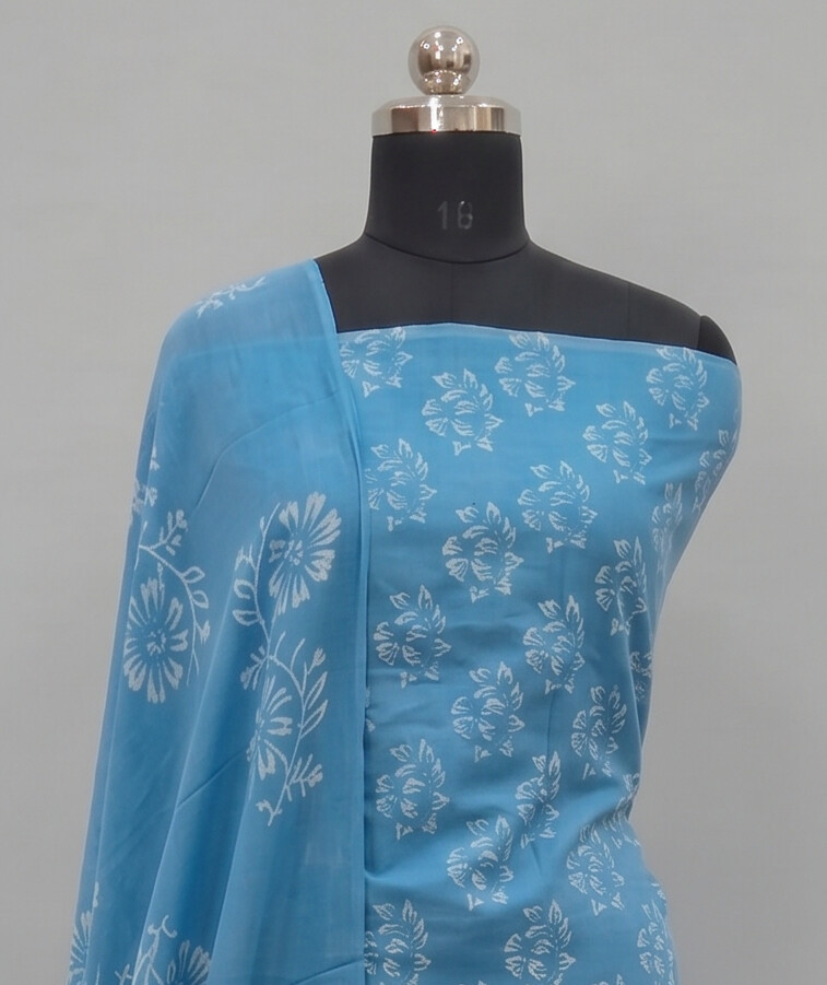 Bright Cerulean Blue - Mul Mul Cotton Dupatta