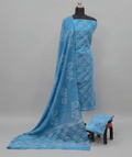 Bright Cerulean Blue - Mul Mul Cotton Dupatta