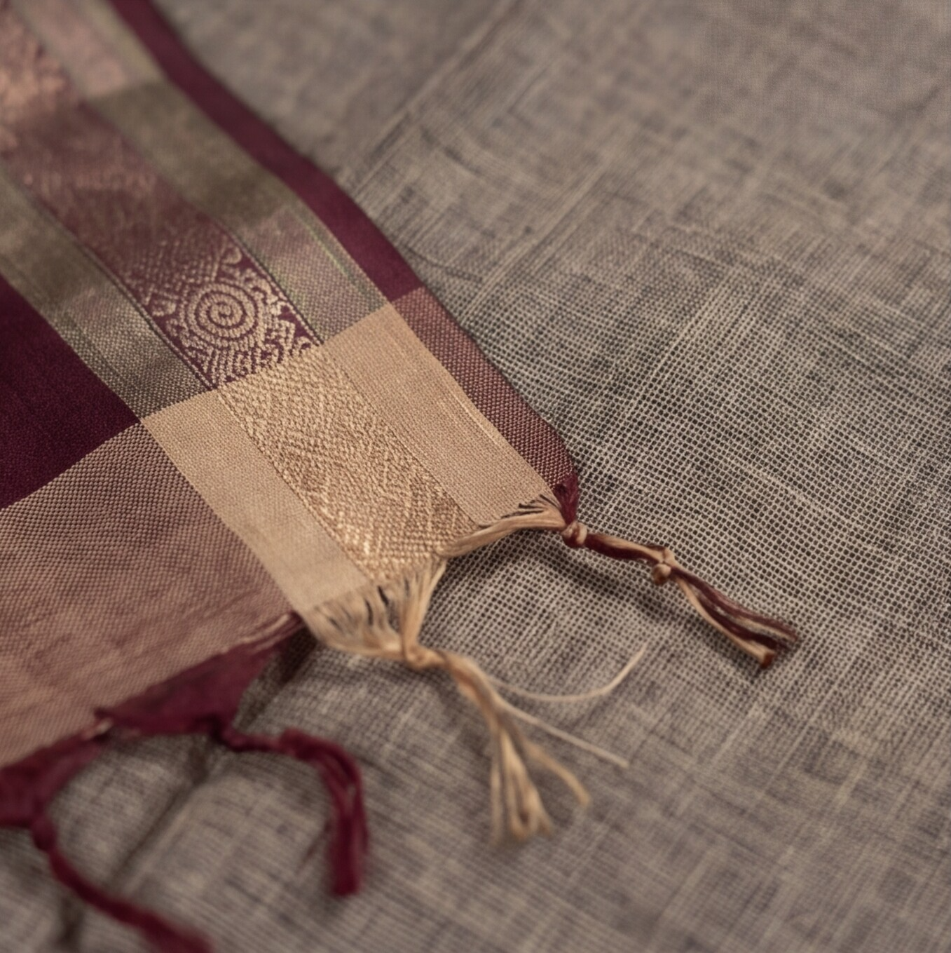Sand Beige & Maroon