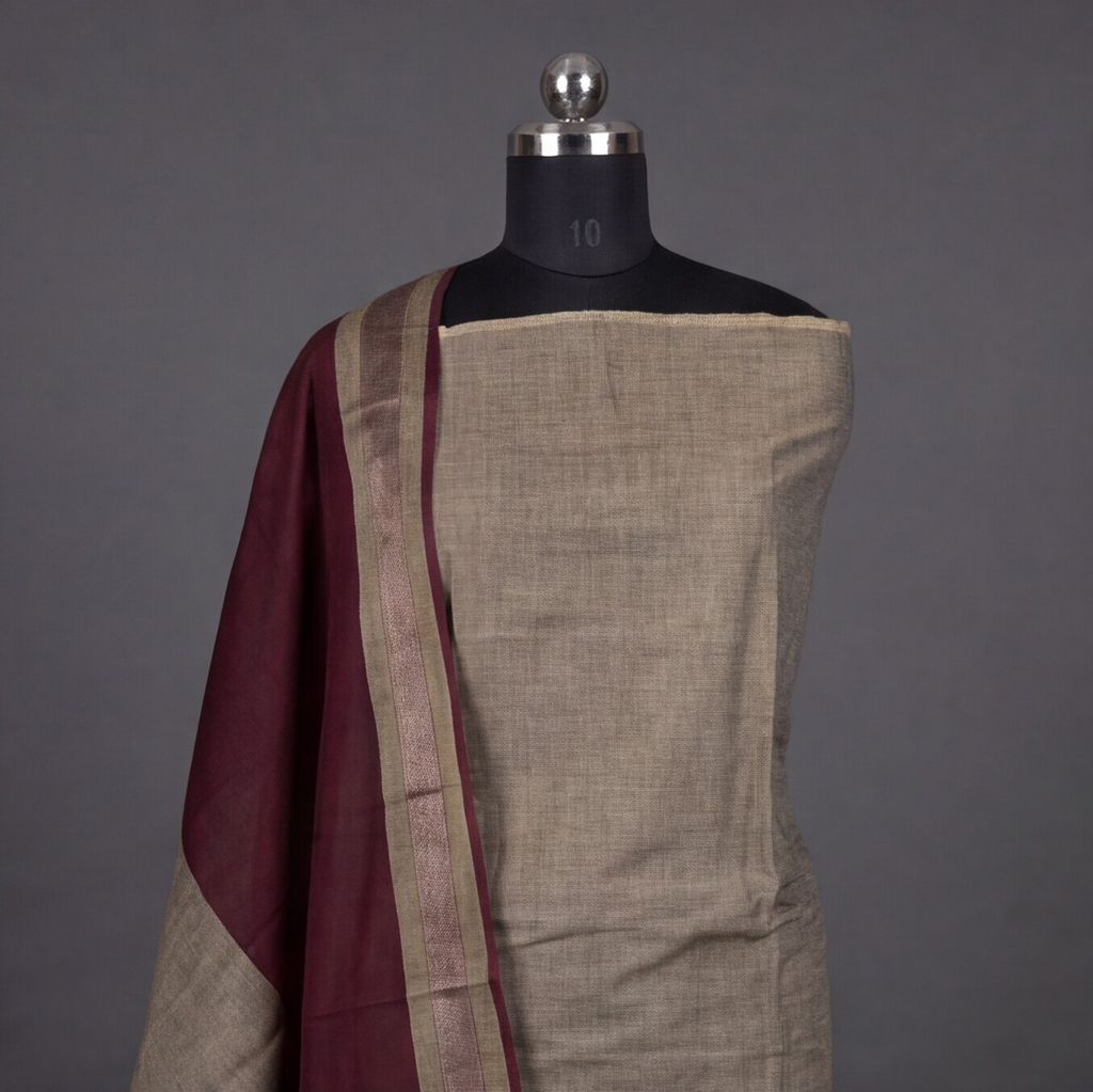 Sand Beige & Maroon
