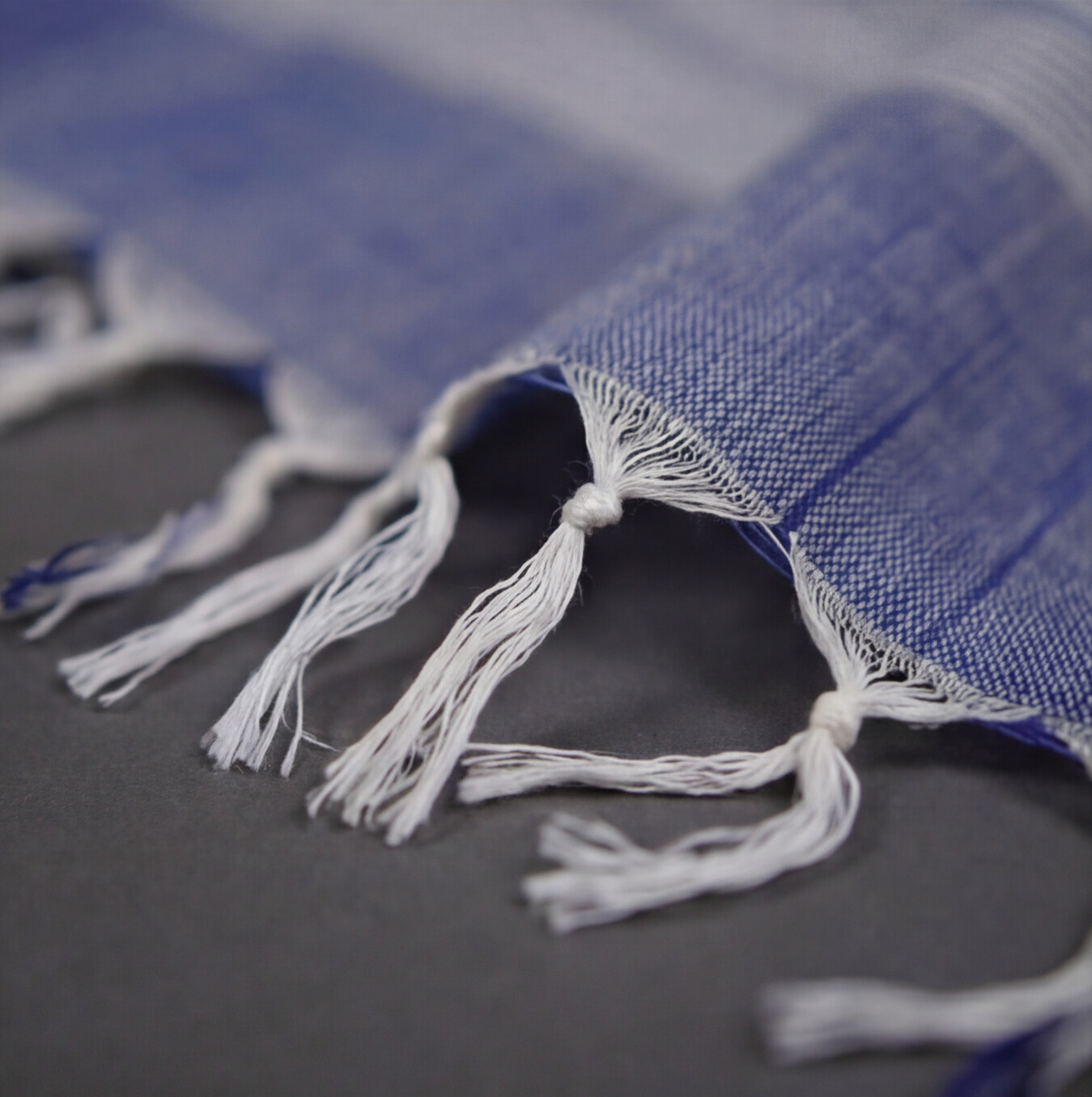 Magalagiri Cotton Stripes - Steel Blue & White