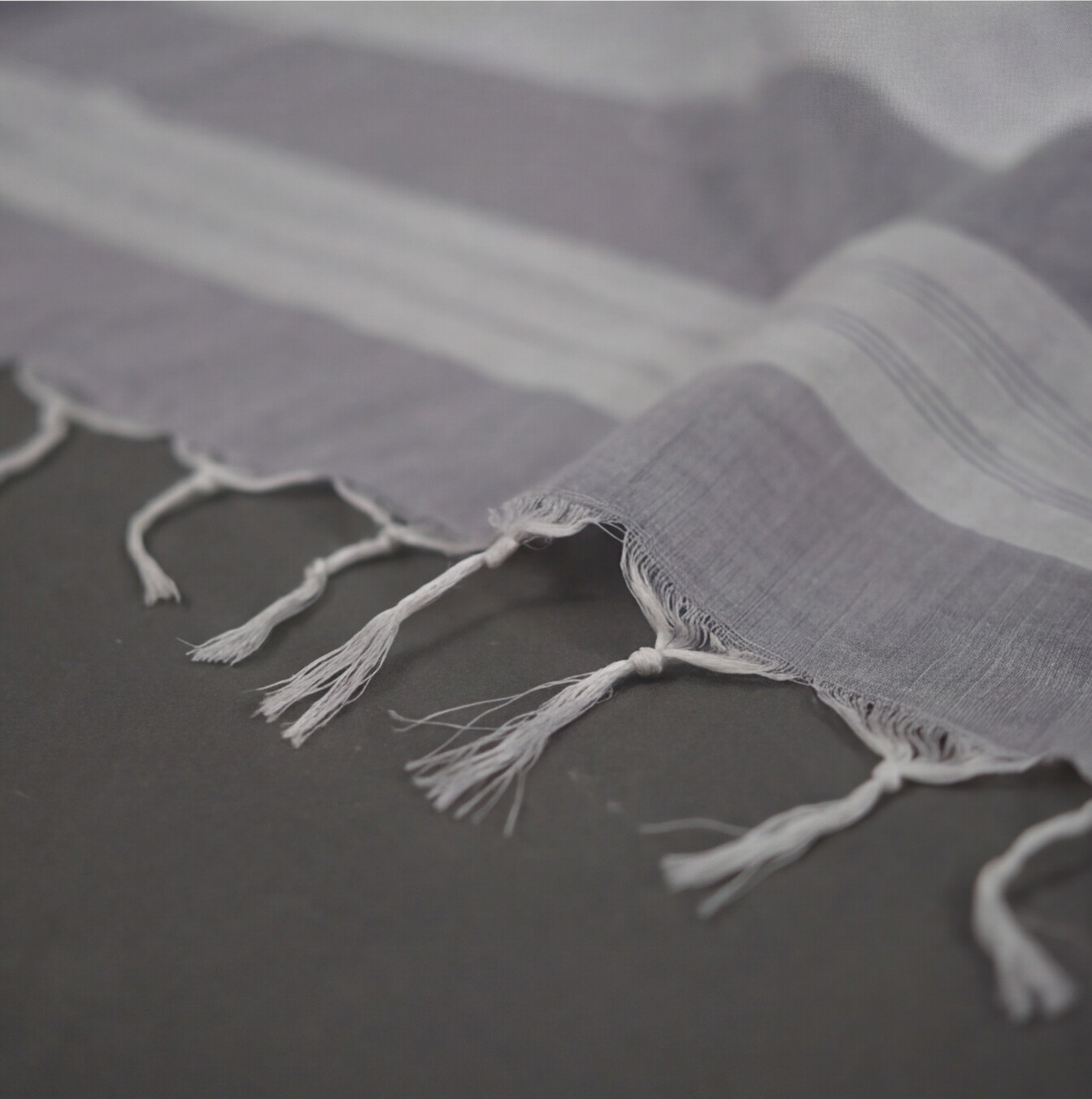 Magalagiri Cotton Stripes - Grey & White