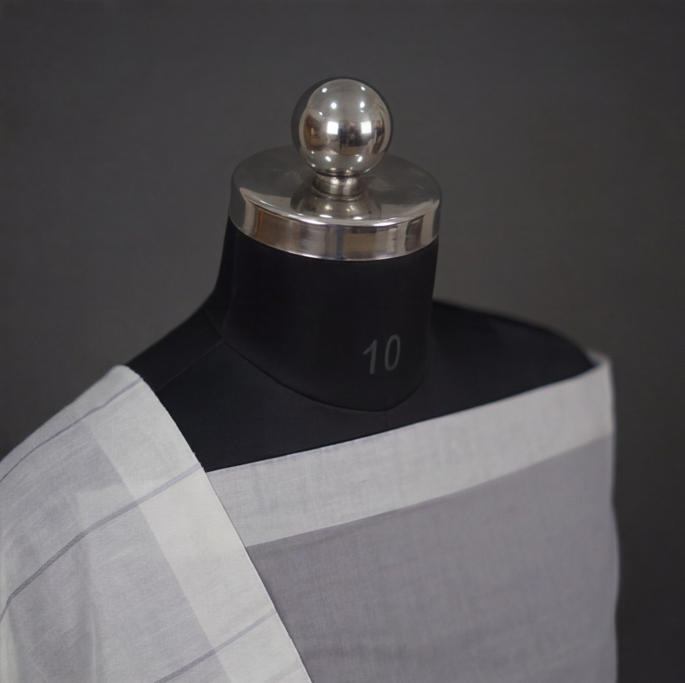 Magalagiri Cotton Stripes - Grey & White