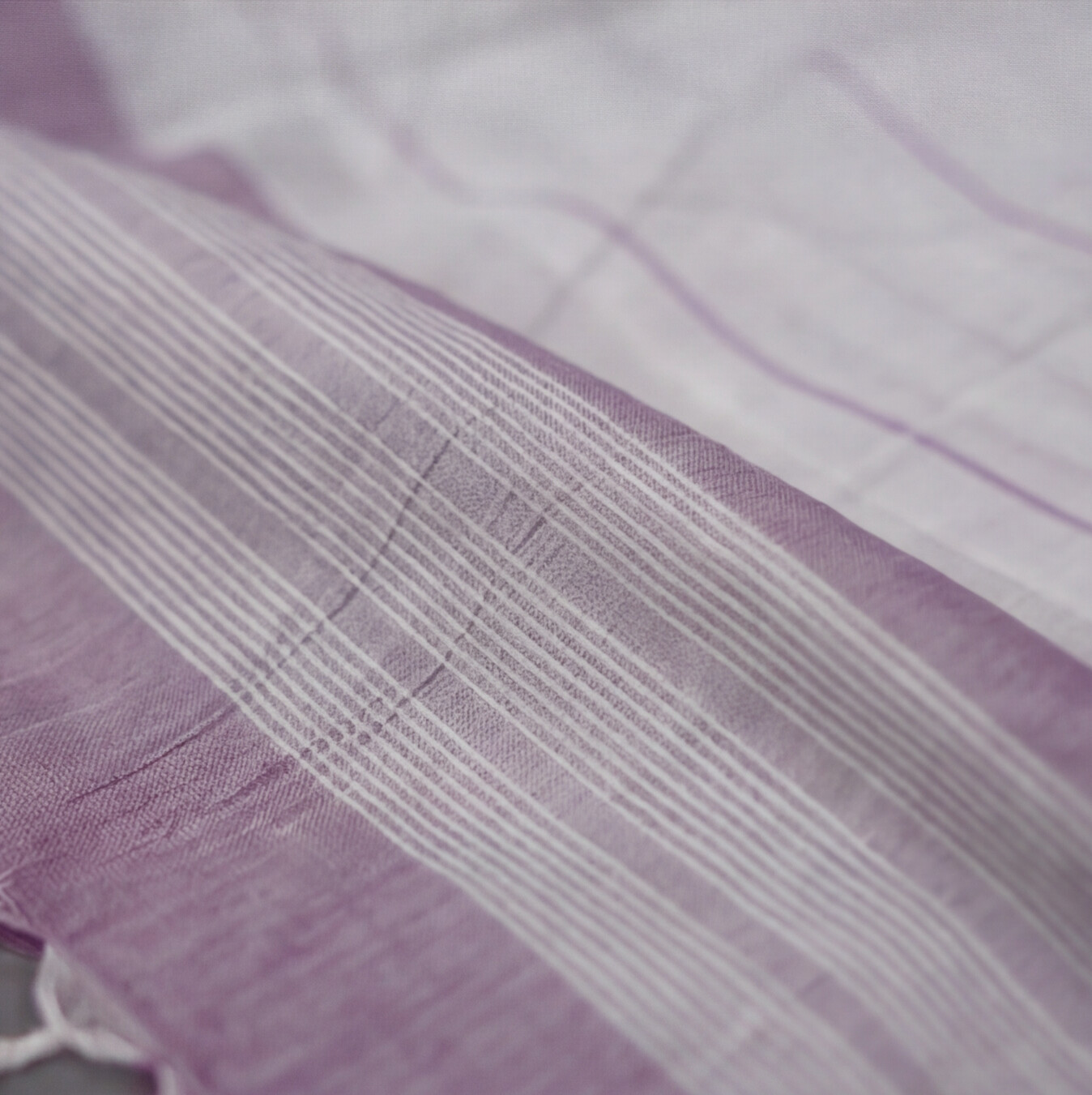 Magalagiri Cotton Stripes - Dusty Mauve & White