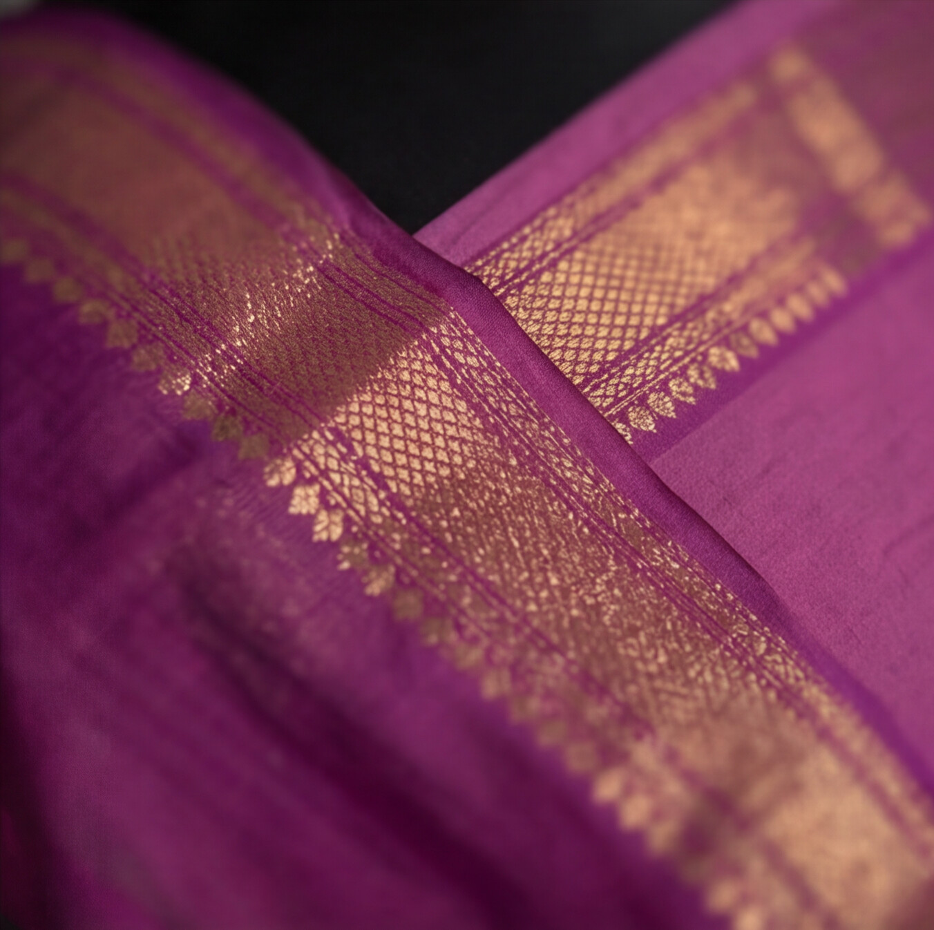 Mangalagiri Pure Cotton Zari - Lavender & Magenta