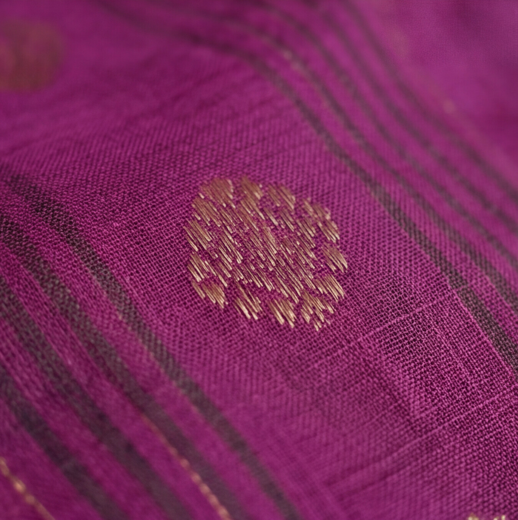 Mangalagiri Pure Cotton Zari - Dusty Rose & Magenta