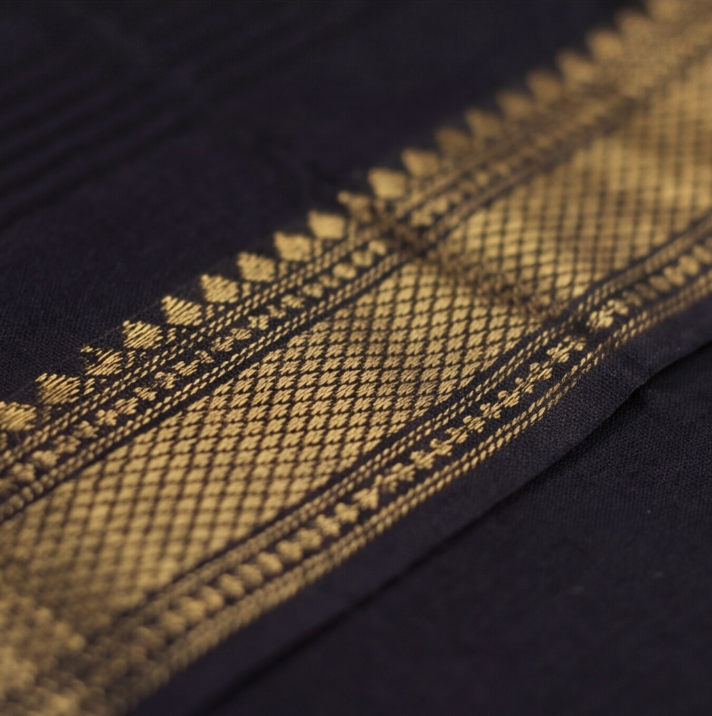 Mangalagiri Pure Cotton Zari - Full Black