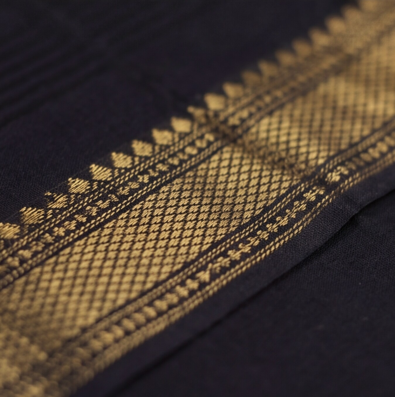 Mangalagiri Pure Cotton Zari - Full Black
