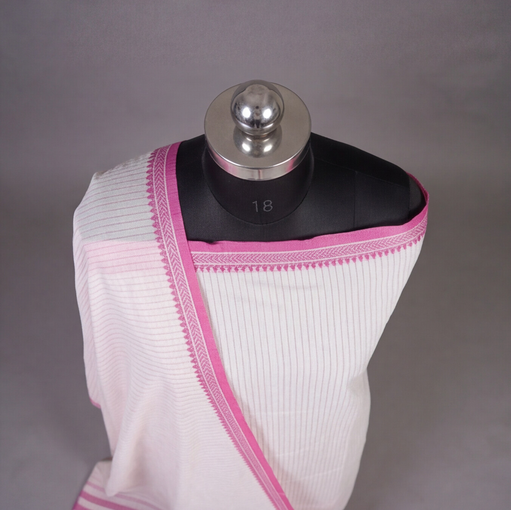 Off White Pink Border