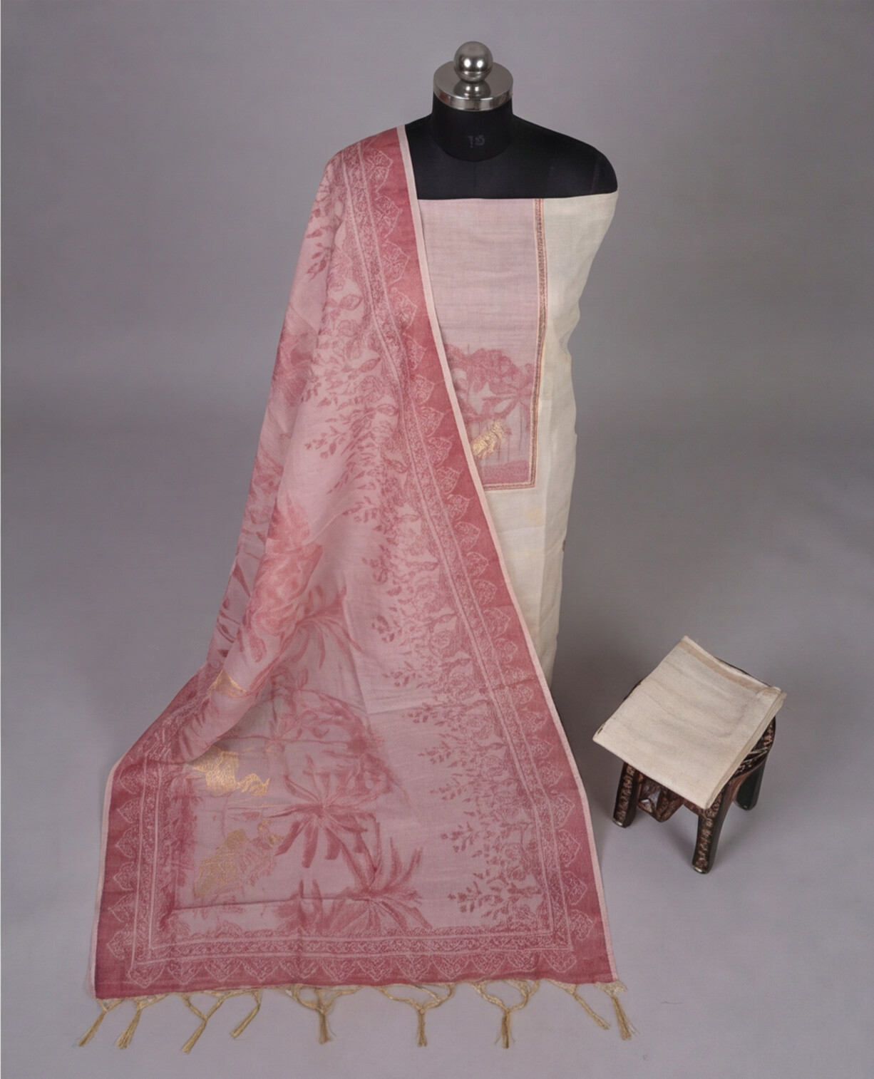 Premium Chanderi Zari - Rose
