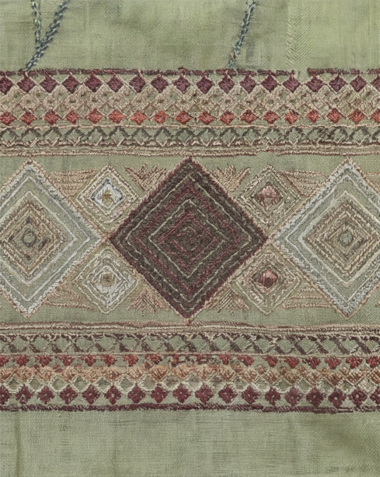 Premium Chanderi Thread - Olive Green