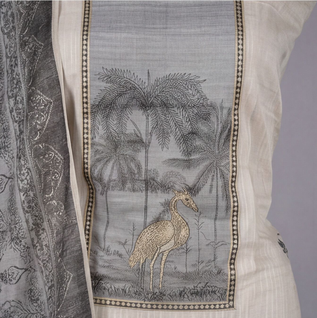 Premium Chanderi Zari - Gray