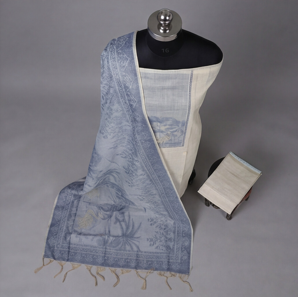 Premium Chanderi Zari - Blue