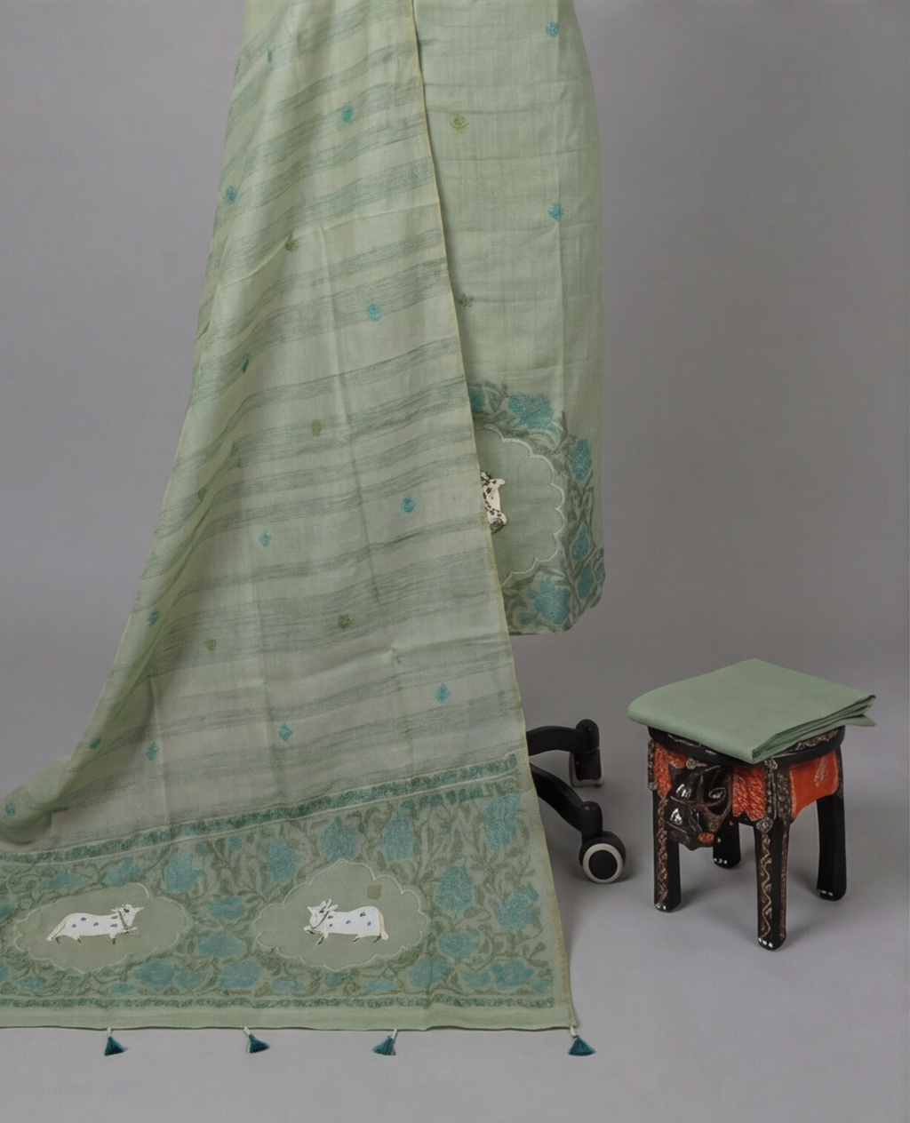 Premium Chanderi Thread - Olive Green