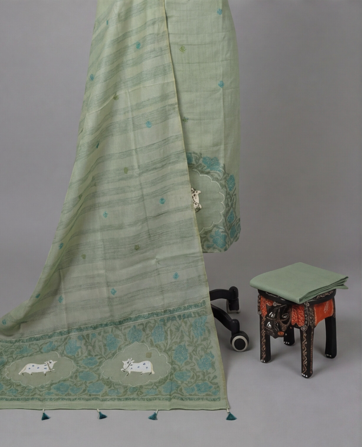 Premium Chanderi Thread - Olive Green