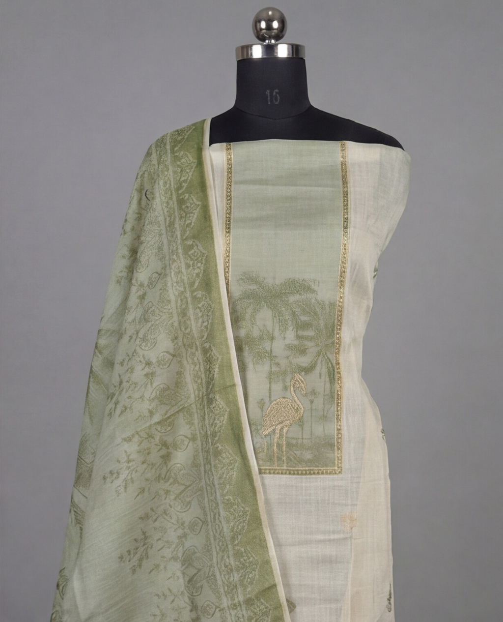 Premium Chanderi Zari - Green
