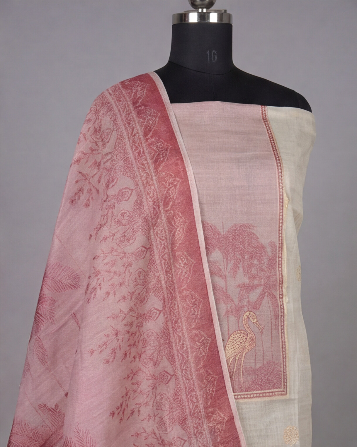 Premium Chanderi Zari - Rose