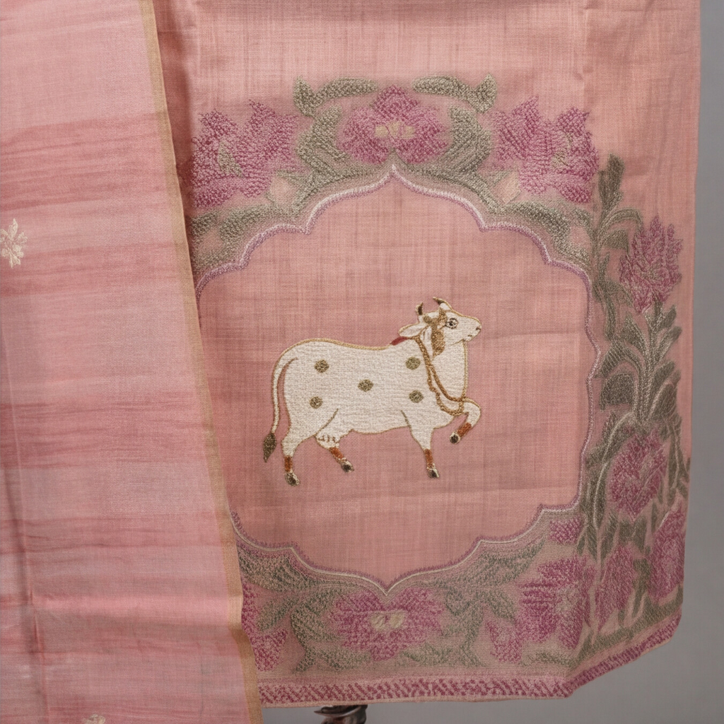 Premium Chanderi Thread - Dusty Rose