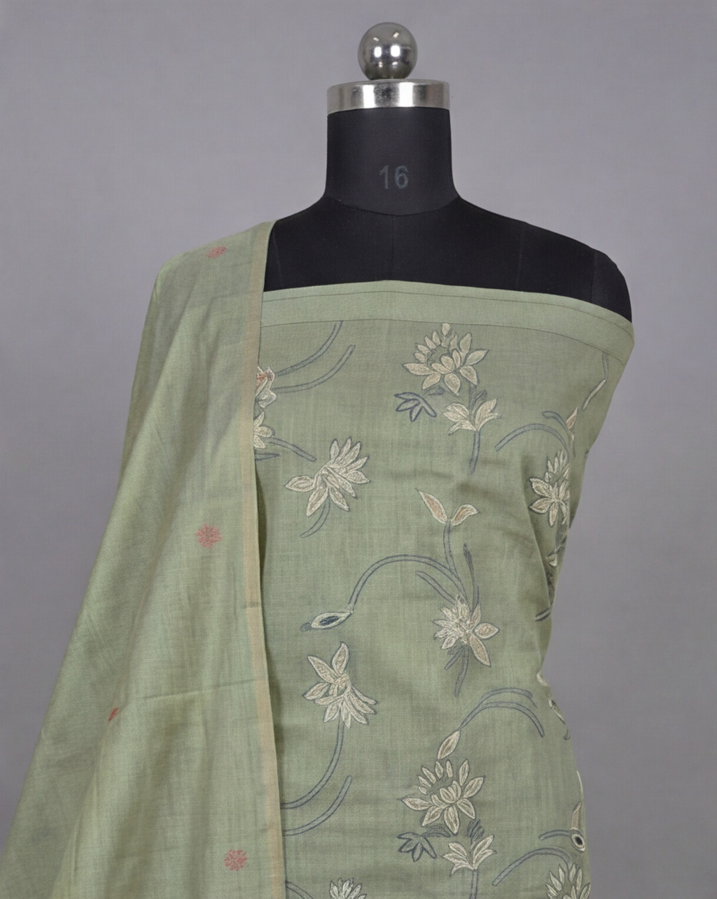 Premium Chanderi Thread - Olive Green