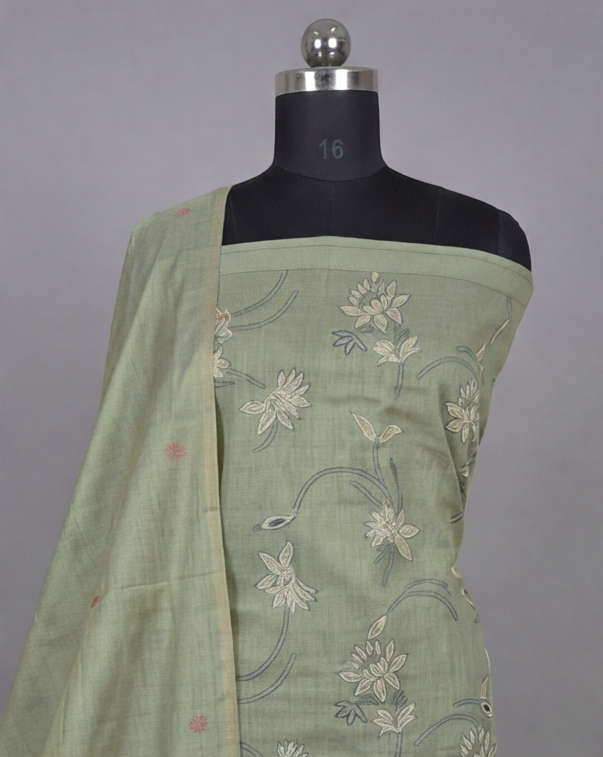Premium Chanderi Thread - Sage Green