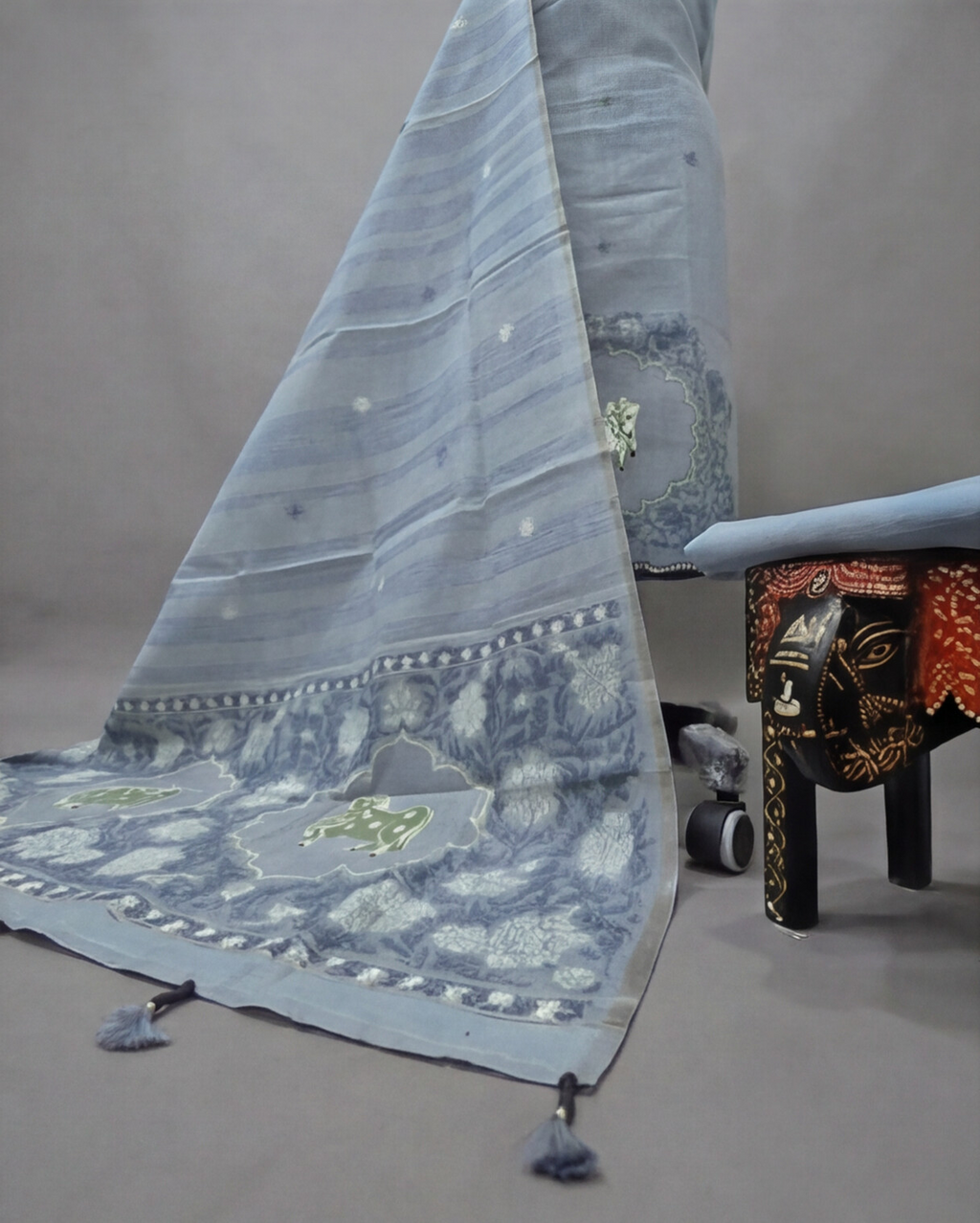 Premium Chanderi Thread - Slate Gray